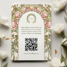 QR Code Wedding Website Info Jugendstil-Enthüllung Begleitkarte