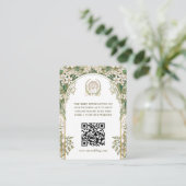 QR Code Wedding Website Info Jugendstil-Enthüllung Begleitkarte (Stehend Vorderseite)