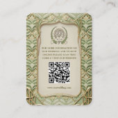 QR Code Wedding Website Info Jugendstil-Enthüllung Begleitkarte (Vorderseite)