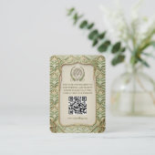 QR Code Wedding Website Info Jugendstil-Enthüllung Begleitkarte (Stehend Vorderseite)