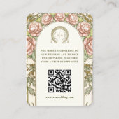 QR Code Wedding Website Info Jugendstil-Enthüllung Begleitkarte (Vorderseite)