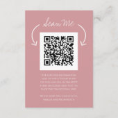 QR code wedding website monogram pink scan reply Begleitkarte (Rückseite)