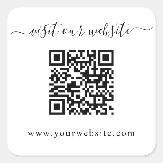 QR Code Wedding Website Quadratischer Aufkleber (Vorderseite)