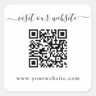 QR Code Wedding Website Quadratischer Aufkleber