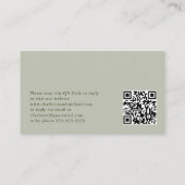 QR Code & Wedding Website Sage Green Blush Peony Begleitkarte (Rückseite)
