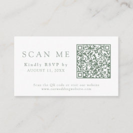 QR Code & Wedding Website Sage Green Wedding RSVP Begleitkarte