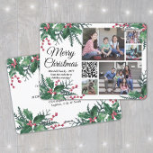 QR Code Weihnachten Holly Greenery 5 Foto Collage