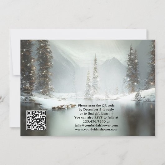 QR Code Weihnachts-Bridal-Dusche Einladung (Rückseite)