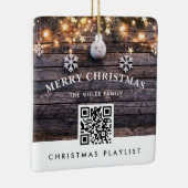 QR Code Weihnachtsmusik Playlist Moderne Rustikal Keramikornament (Rechts)