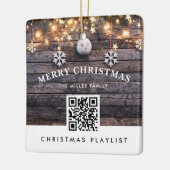 QR Code Weihnachtsmusik Playlist Moderne Rustikal Keramikornament (Links)
