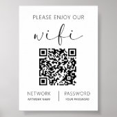 QR Code Weiß Bitte genießen Sie unsere WiFi Poster (Vorne)