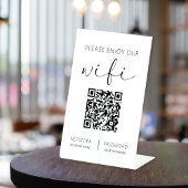 QR Code Weiß Bitte genießen Sie unsere WiFi Sockelschild