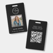 QR-Code Weiß Schwarz Benutzerdefiniertes Logo Mita Ausweis (Vorder- & Rückseite)