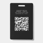 QR-Code Weiß Schwarz Benutzerdefiniertes Logo Mita Ausweis (Rückseite)