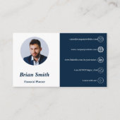 QR-Code Weiße und blaue Finanzplaner Visitenkarte (Vorderseite)