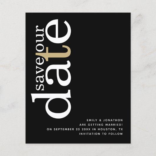 QR Code Weißer Goldtext Schwarzer Rett Datum (Vorderseite)