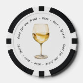 QR-Code Weißer Wein Gutschein Pokerchips (Vorderseite)