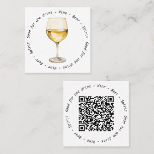 QR-Code Weißer Wein Gutschein Quadratische Visitenkarte