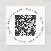 QR-Code Weißer Wein Gutschein Quadratische Visitenkarte (Rückseite)