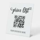 QR-Code Weißes Modern Business Pedestzeichen Sockelschild (Vorderseite)