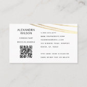 QR-Code Weißgoldensignatur Einfache Berufliche Visitenkarte (Rückseite)