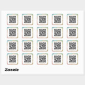 *~* QR Code Wellness-Center Expo RAINBOW FRAME Sho Quadratischer Aufkleber (Blatt)