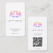 QR Code Wellness-Center Therapeut Lotus Business C Visitenkarte (Vorne/Hinten)