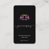 QR Code Wellness-Center Therapeut Lotus Visitenkarte (Vorderseite)