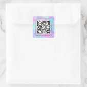 QR-Code Werbe-Name Kontakt Holografisch Quadratischer Aufkleber (Tasche)