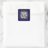 QR-Code Werbe-Name Kontakt Lila Quadratischer Aufkleber (Tasche)