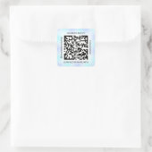 QR Code Werbe-Name Kontakt Web Blue Navy Quadratischer Aufkleber (Tasche)