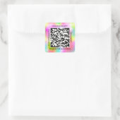 QR Code Werbe-Name Kontakt Web-Holografie Quadratischer Aufkleber (Tasche)