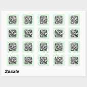 QR Code Werbe-Name Kontakt Web Mint Grün Quadratischer Aufkleber (Blatt)