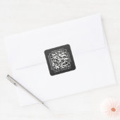 QR Code Werbe-Name Kontakt Web Natural Gray Quadratischer Aufkleber (Umschlag)