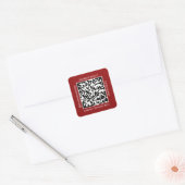 QR Code Werbe-Name Kontakt Web Natural Red Quadratischer Aufkleber (Umschlag)
