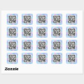 QR-Code Werbe-Name Kontakt-Web Rosa Blau Quadratischer Aufkleber (Blatt)