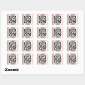QR-Code Werbe-Name Kontakt Web-Rose Quadratischer Aufkleber (Blatt)
