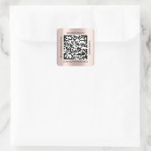 QR-Code Werbe-Name Kontakt Web-Rose Quadratischer Aufkleber (Tasche)