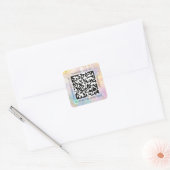 QR Code Werbe-Name Kontakt Webolograph Quadratischer Aufkleber (Umschlag)