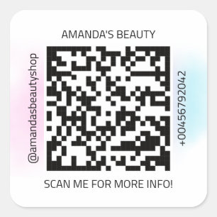 QR-Code Werbe-Name Kontakt-Webombre Quadratischer Aufkleber