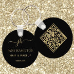 QR-Code Werbe-Name Schlüsselanhänger<br><div class="desc">Elegante Business-Key-Kette perfekt für Make-Artists,  Haarstylisten,  Kosmetologen und mehr! Personalisieren Sie dieses Design mit Ihrem ersten,  Namen und Titel. Sie können dieses Design weiter anpassen,  indem Sie auf Wunsch die Schaltfläche "Details bearbeiten" auswählen.</div>