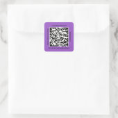 QR-Code Werbe-Name Web-Aufkleber für Lila Platz Quadratischer Aufkleber (Tasche)