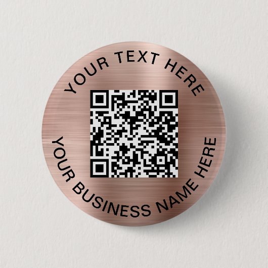 QR-Code Werbe-Rose Gold Button (Vorderseite)