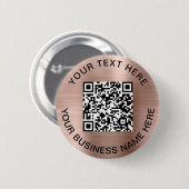 QR-Code Werbe-Rose Gold Button (Vorne & Hinten)