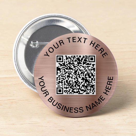 QR-Code Werbe-Rose Gold Button