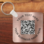 QR-Code Werbe-Rose Gold Schlüsselanhänger (Vorderseite)