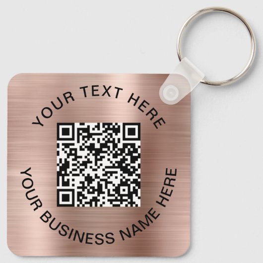 QR-Code Werbe-Rose Gold Schlüsselanhänger (Rückseite)