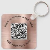 QR-Code Werbe-Rose Gold Schlüsselanhänger (Rückseite)
