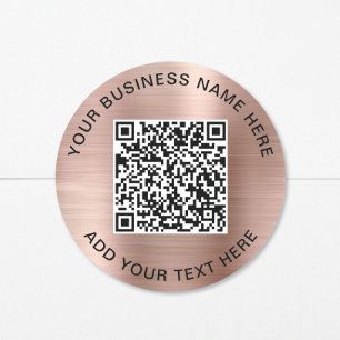 QR-Code Werbe-Roségold Runder Aufkleber
