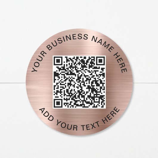 QR-Code Werbe-Roségold Runder Aufkleber
